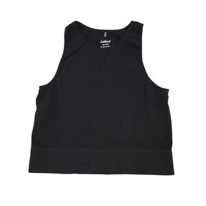 Womans Jo&Co Black Workout Ribbed Tank Top